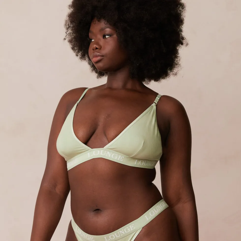 Bamboo Triangle Soutien-Gorge et String/Culotte Ensemble - Olive