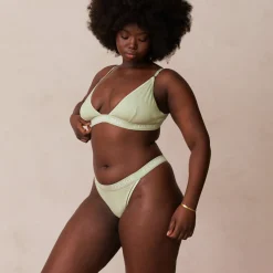 Bamboo Triangle Soutien-Gorge et String/Culotte Ensemble - Olive