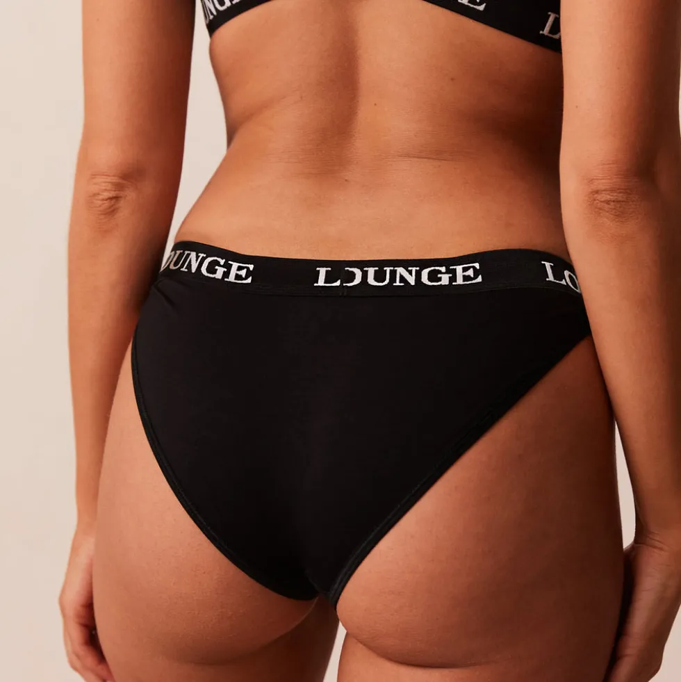 Bamboo Triangle Soutien-Gorge et String/Culotte Ensemble - Tout Noir