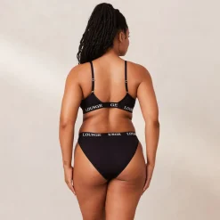 Bamboo Triangle Soutien-Gorge et String/Culotte Ensemble - Tout Noir