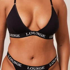 Bamboo Triangle Soutien-Gorge et String/Culotte Ensemble - Tout Noir