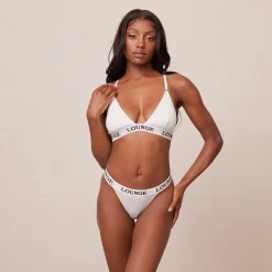 Bamboo Triangle Soutien-Gorge et String/Culotte Ensemble - Tout Blanc