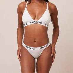 Bamboo Triangle Soutien-Gorge et String/Culotte Ensemble - Tout Blanc