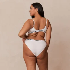 Bamboo Triangle Soutien-Gorge et String/Culotte Ensemble - Tout Blanc