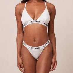 Bamboo Triangle Soutien-Gorge et String/Culotte Ensemble - Tout Blanc