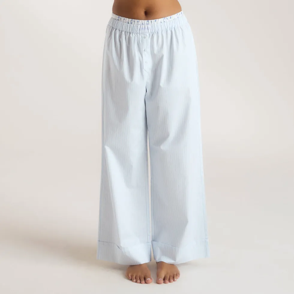 Bas de Pyjama Bloom & Stripe - Bleu