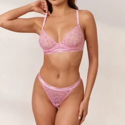 Bicolore Balcony Soutien-Gorge - Rose