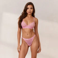 Bicolore Balcony Soutien-Gorge - Rose