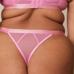Bicolore Blossom Balcony Soutien-Gorge et String Ensemble - Rose