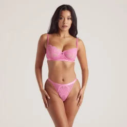 Blossom Balcony Soutien-Gorge et String Ensemble - Rose vif