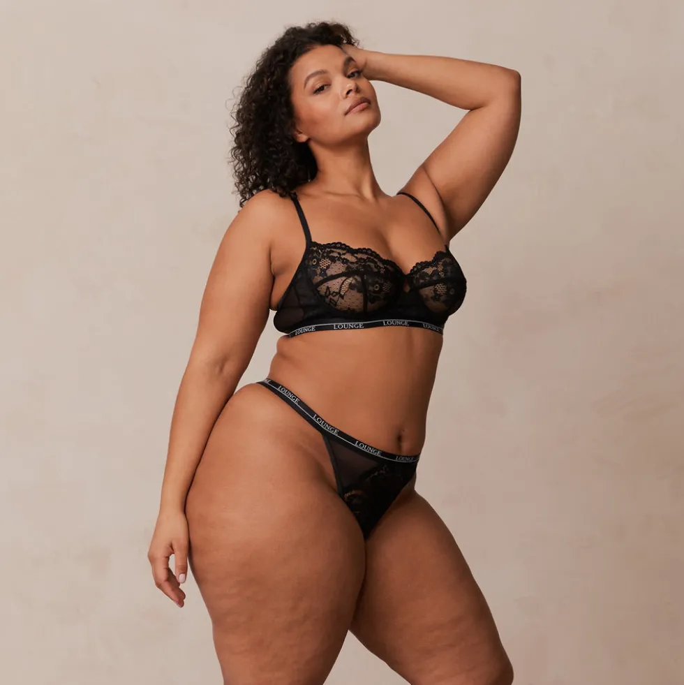 Blossom Balcony Soutien-Gorge et String Ensemble - Noir