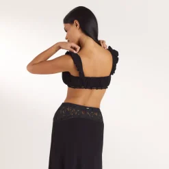 Bralette avec Fronces - Noir