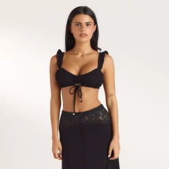 Bralette avec Fronces - Noir