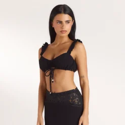 Bralette avec Fronces - Noir
