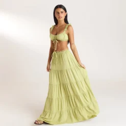 Brassière avec Fronces (Ensemble) - Citron Vert