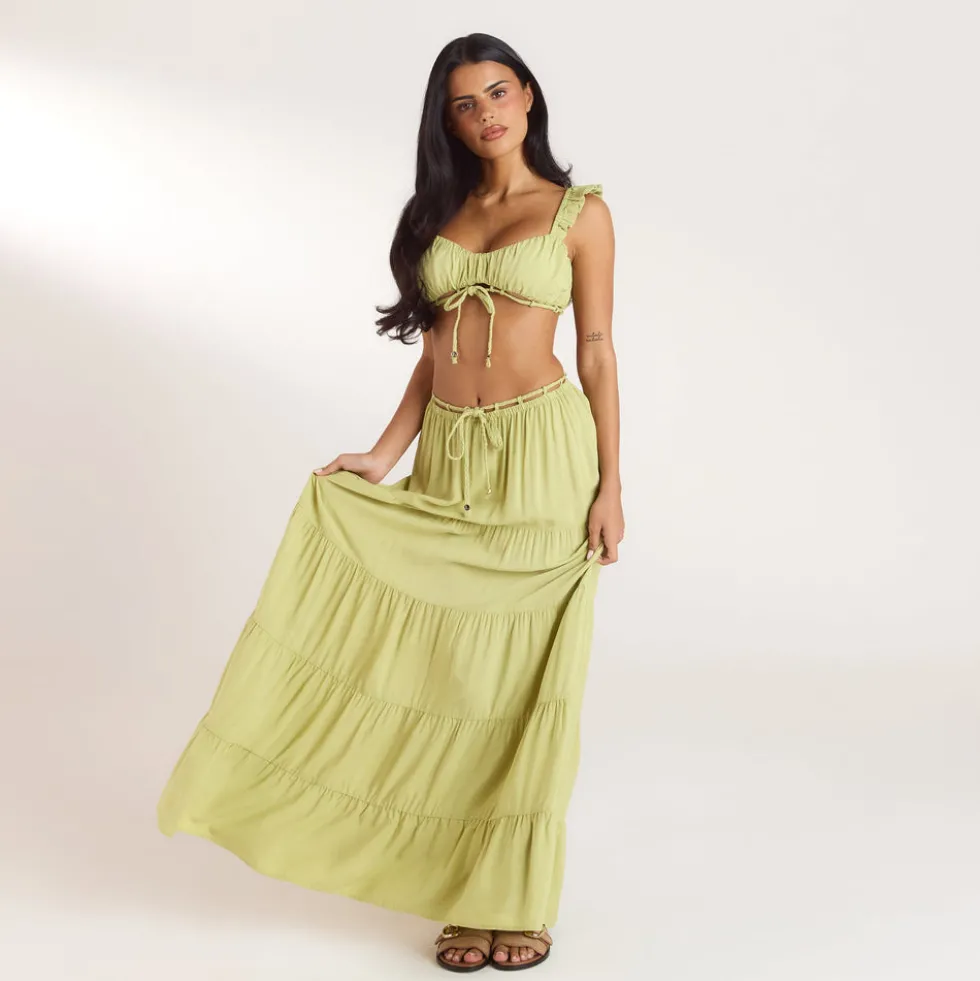 Brassière avec Fronces (Ensemble) - Citron Vert