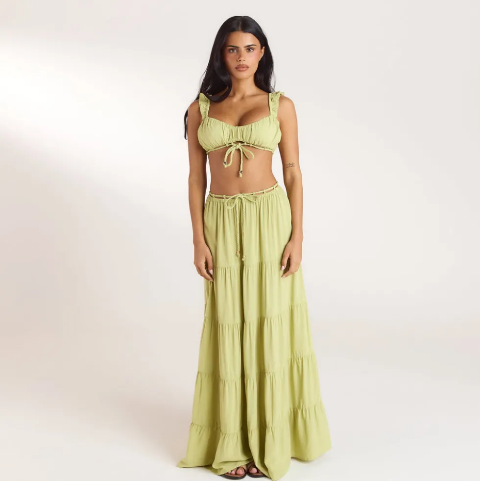 Brassière avec Fronces (Ensemble) - Citron Vert