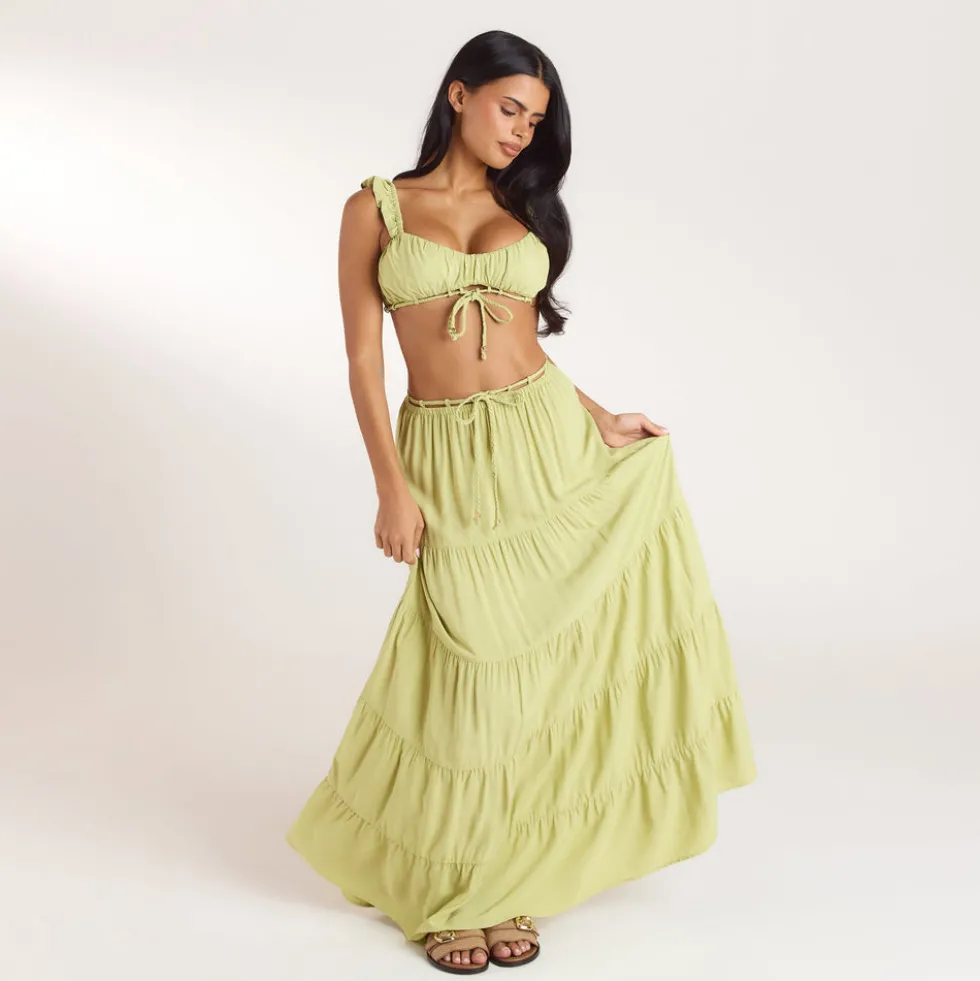 Brassière avec Fronces (Ensemble) - Citron Vert