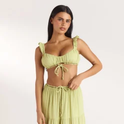 Brassière avec Fronces (Ensemble) - Citron Vert