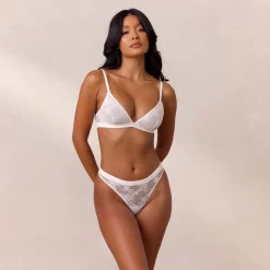 Brassière Lace Triangle - Blanc