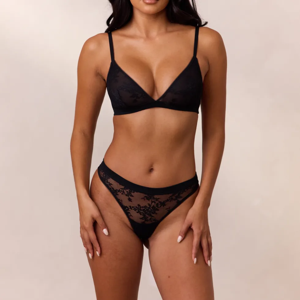 Brassière Lace Triangle - Noir