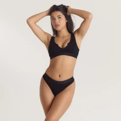 Brassière Push-Up Soft Ribbed - Noir