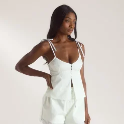 Caraco de Pyjama Bloom & Stripe - Sauge