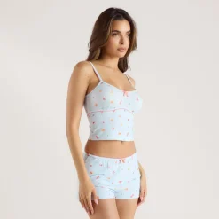 Caraco de Pyjama en Modal - Fruits Bleus