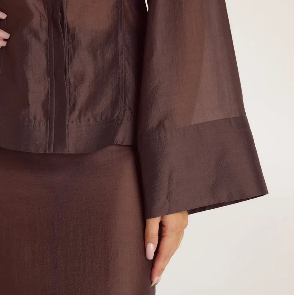 Chemise Ajustée Transparente - Chocolat