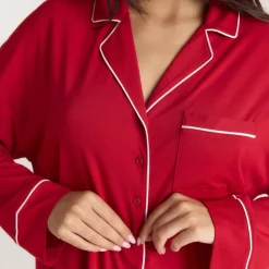Chemise de Pyjama Alpine Dreams - Rouge