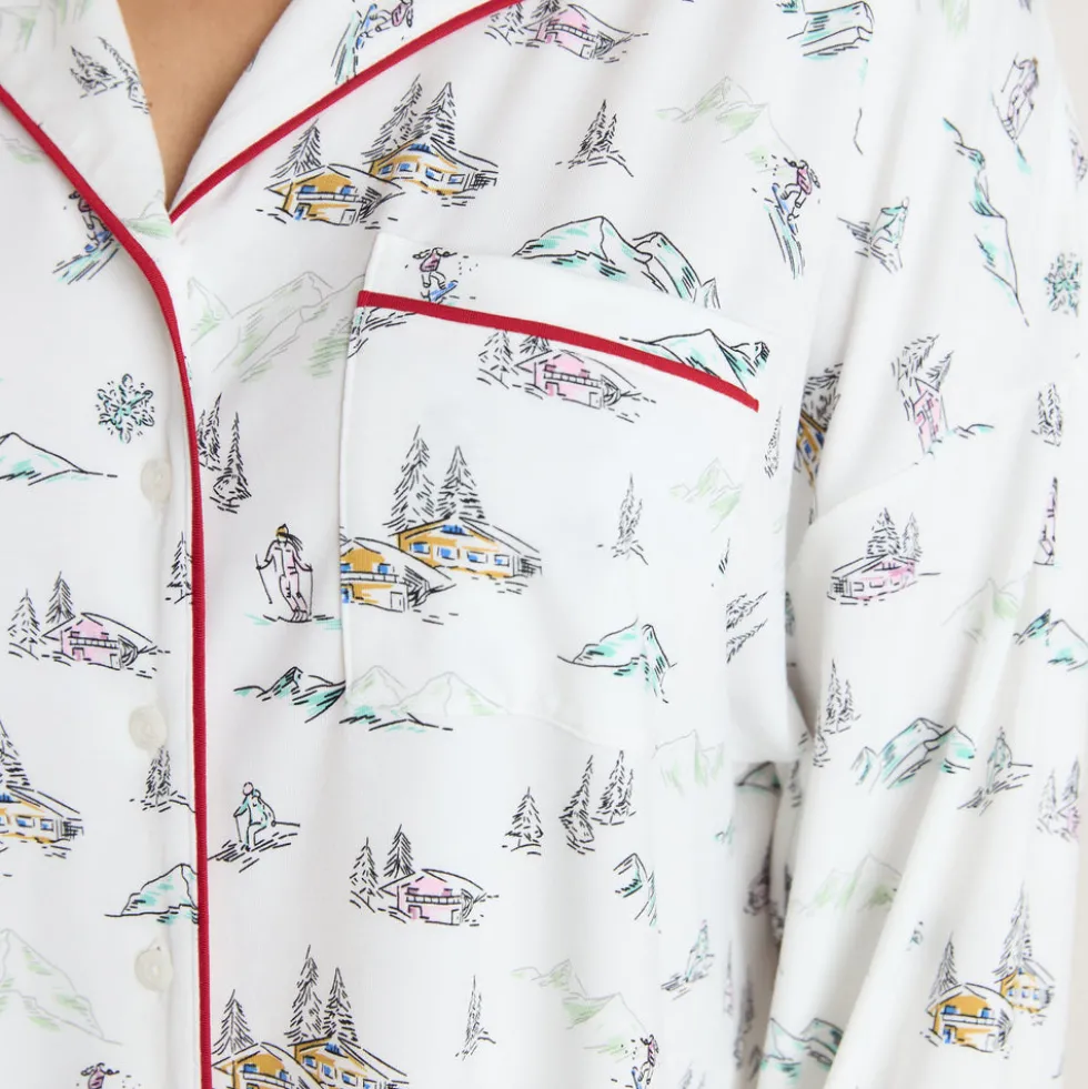 Chemise de Pyjama Alpine Dreams - Imprimé Ski