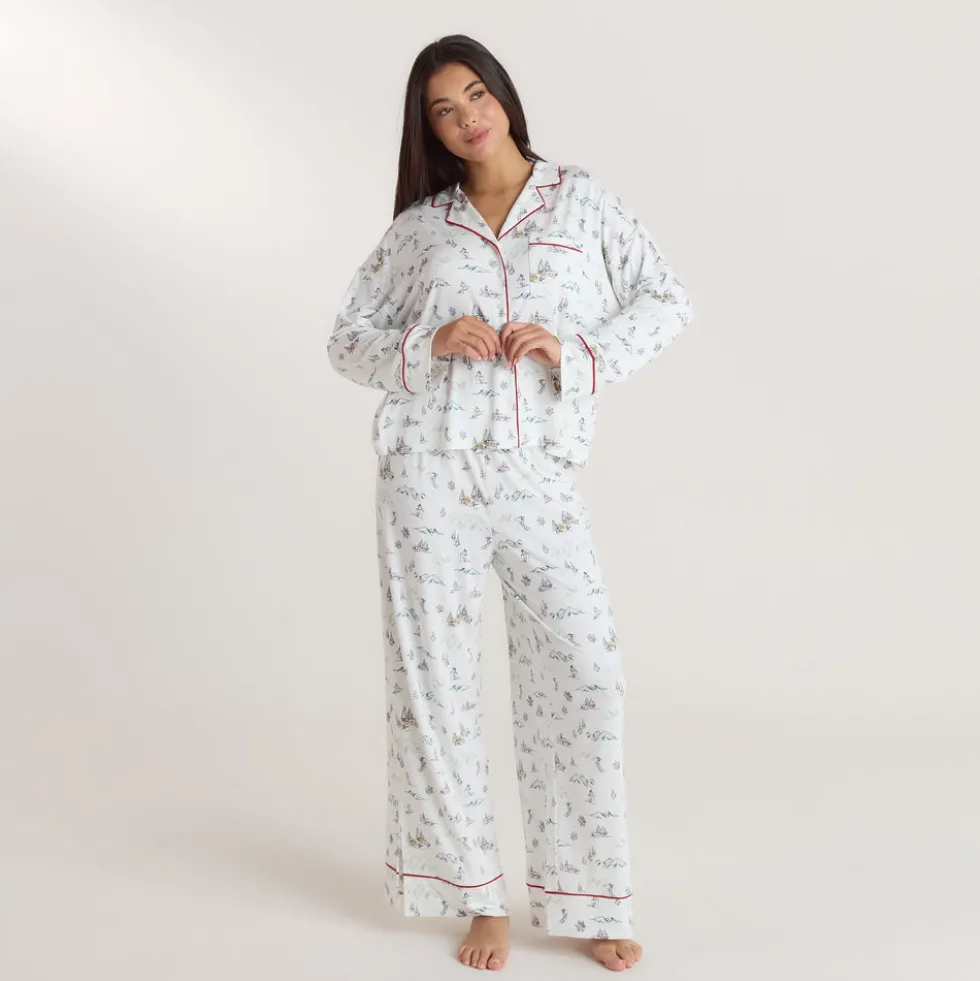 Chemise de Pyjama Alpine Dreams - Imprimé Ski