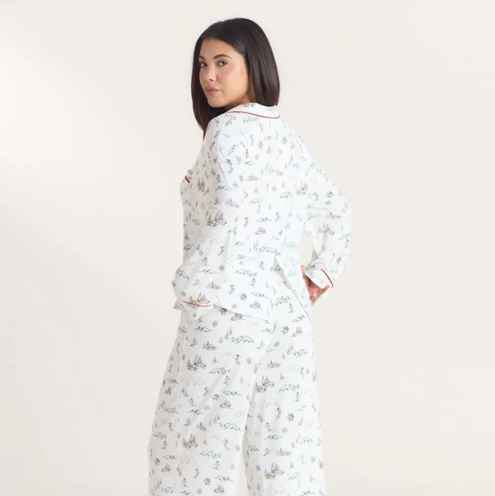 Chemise de Pyjama Alpine Dreams - Imprimé Ski