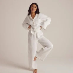 Chemise de Pyjama Crinkle - Blanc