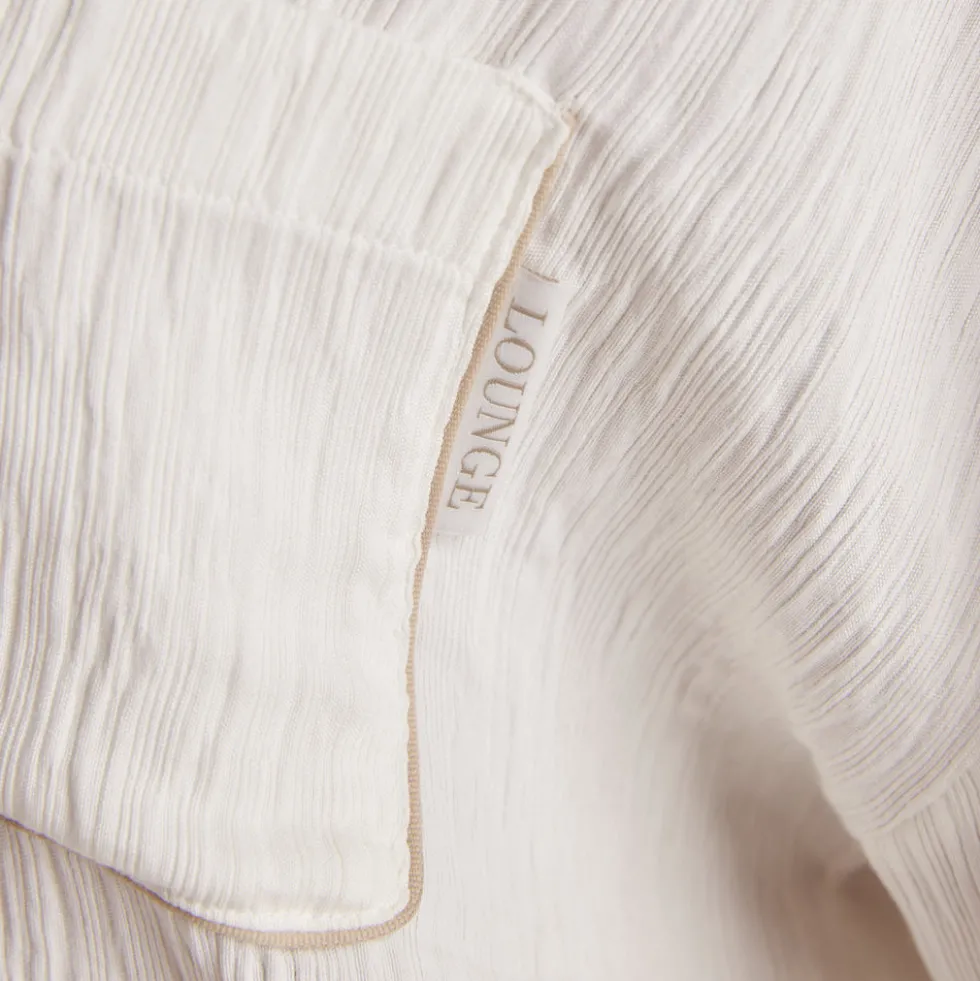 Chemise de Pyjama Crinkle - Blanc