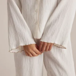Chemise de Pyjama Crinkle - Blanc