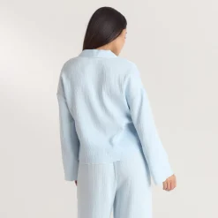 Chemise de Pyjama Crinkle - Bleu