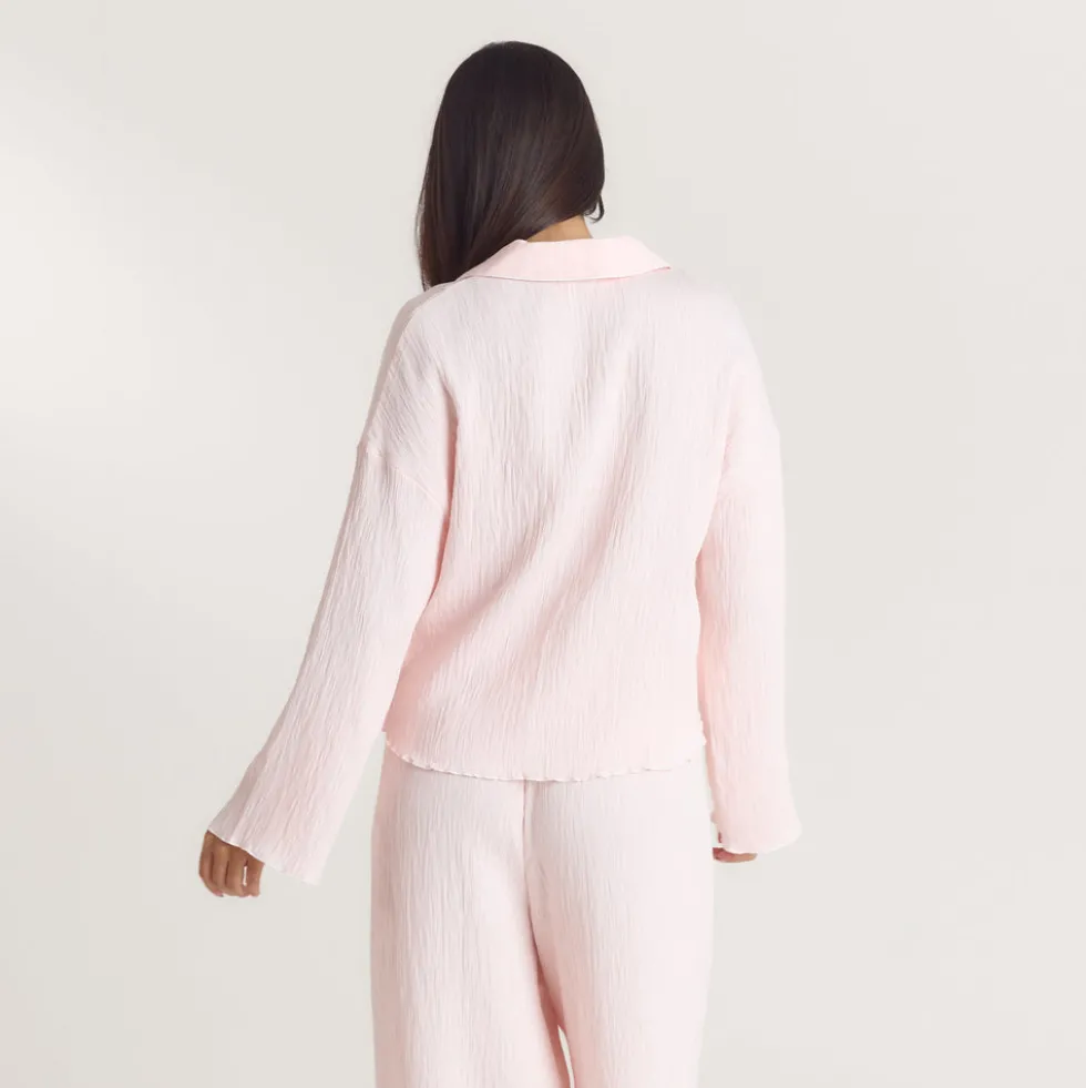 Chemise de Pyjama Crinkle - Rose