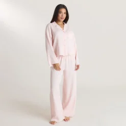 Chemise de Pyjama Crinkle - Rose
