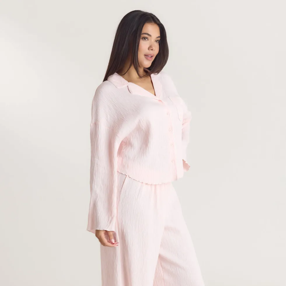 Chemise de Pyjama Crinkle - Rose