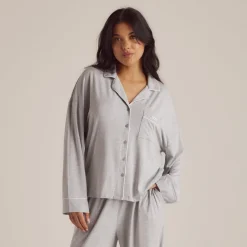 Chemise de Pyjama en Modal - Gris Chiné
