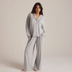 Chemise de Pyjama en Modal - Gris Chiné