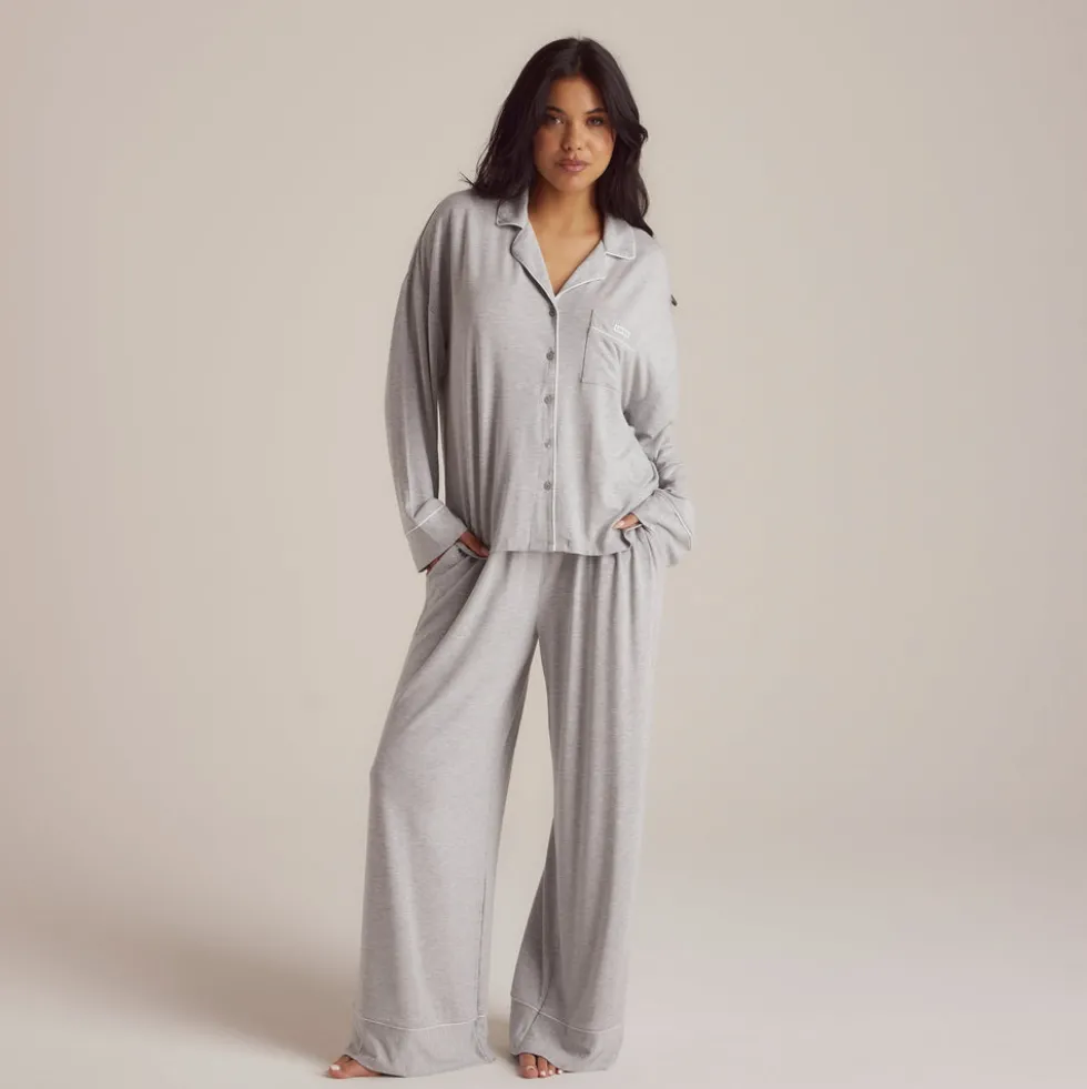 Chemise de Pyjama en Modal - Gris Chiné