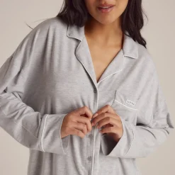Chemise de Pyjama en Modal - Gris Chiné