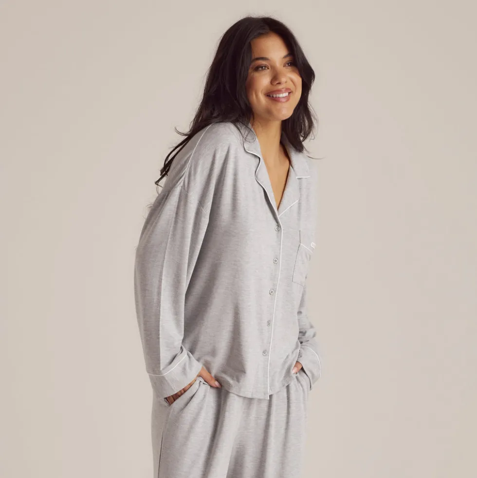Chemise de Pyjama en Modal - Gris Chiné