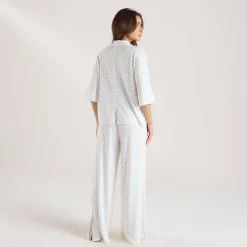 Chemise de Pyjama à Manches Courtes en Modal - Blanc Floral