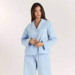 Chemise de Pyjama Texturée - Bleu