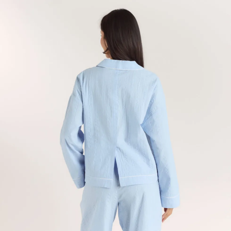Chemise de Pyjama Texturée - Bleu