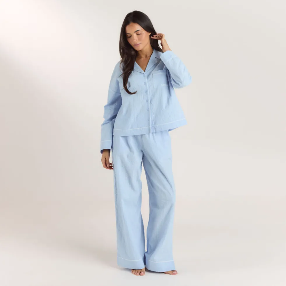 Chemise de Pyjama Texturée - Bleu