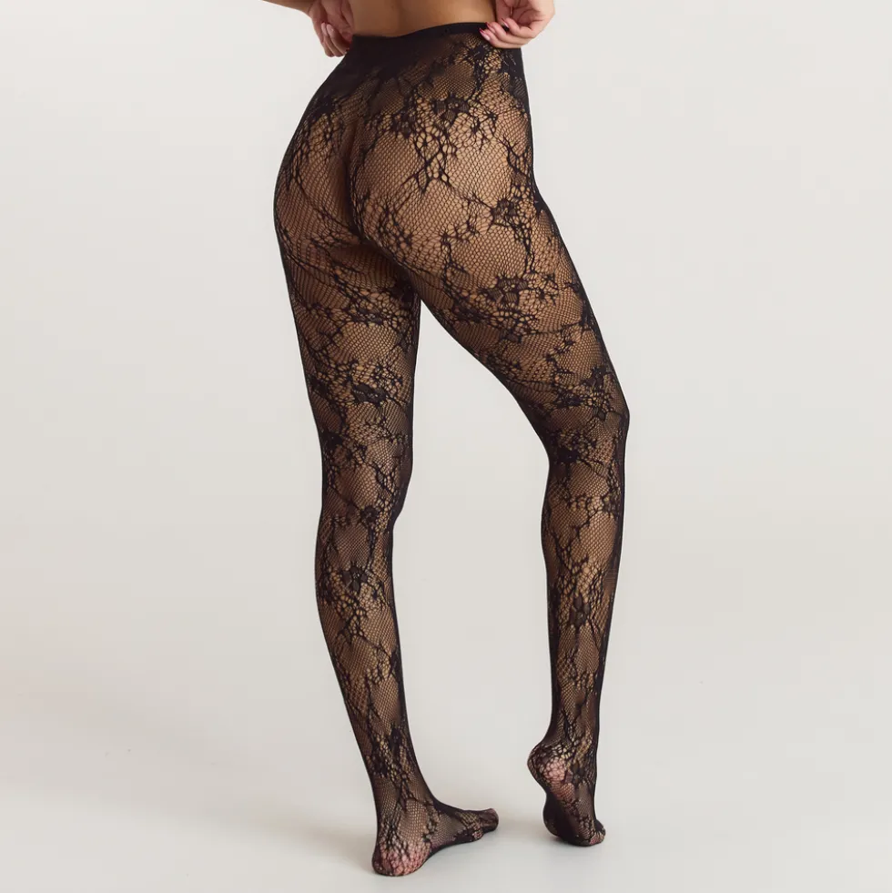 Collants en Dentelle (40 deniers) - Noir